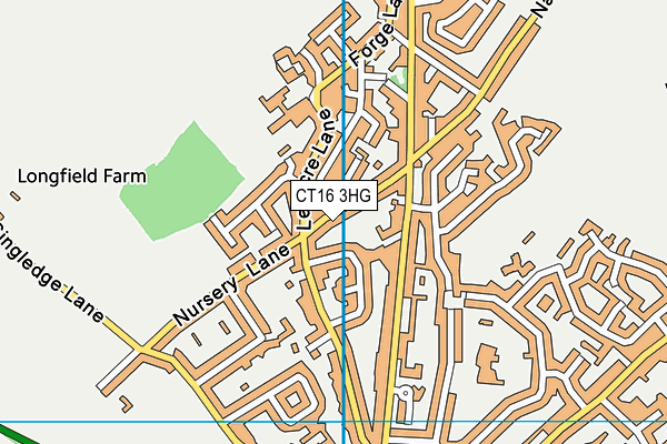 CT16 3HG map - OS VectorMap District (Ordnance Survey) CT16 3HG map - OS VectorMap District (Ordnance Survey)