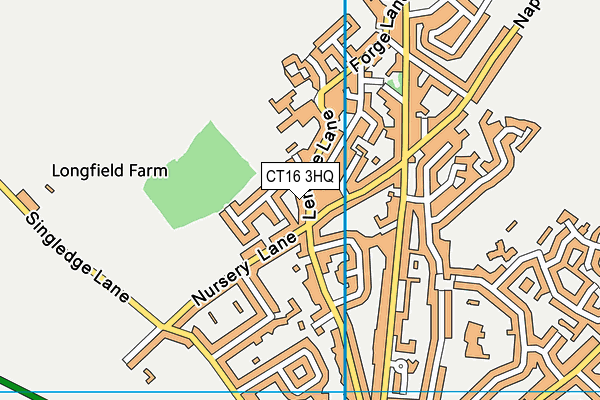 CT16 3HQ map - OS VectorMap District (Ordnance Survey) CT16 3HQ map - OS VectorMap District (Ordnance Survey)