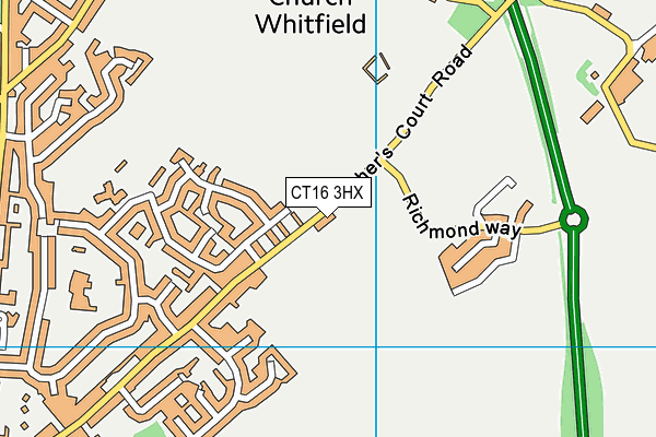 CT16 3HX map - OS VectorMap District (Ordnance Survey) CT16 3HX map - OS VectorMap District (Ordnance Survey)