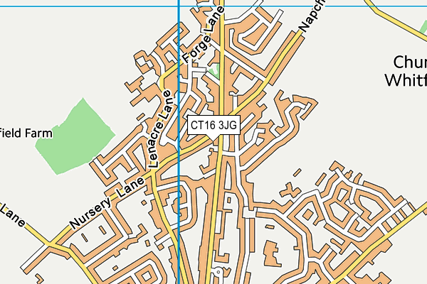 CT16 3JG map - OS VectorMap District (Ordnance Survey) CT16 3JG map - OS VectorMap District (Ordnance Survey)