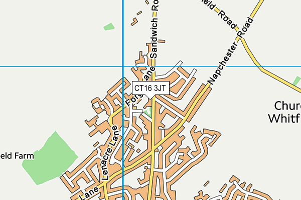 CT16 3JT map - OS VectorMap District (Ordnance Survey) CT16 3JT map - OS VectorMap District (Ordnance Survey)