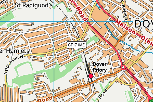 CT17 0AE map - OS VectorMap District (Ordnance Survey) CT17 0AE map - OS VectorMap District (Ordnance Survey)