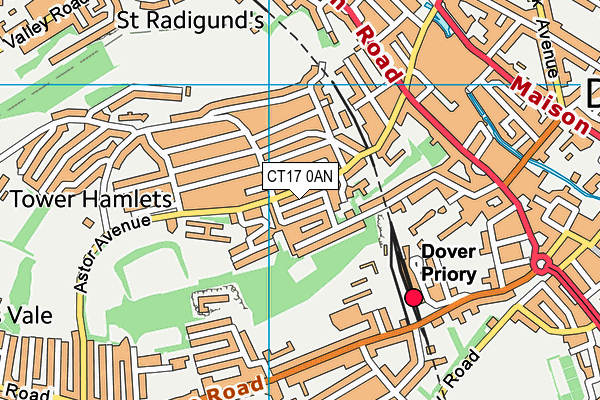 CT17 0AN map - OS VectorMap District (Ordnance Survey) CT17 0AN map - OS VectorMap District (Ordnance Survey)