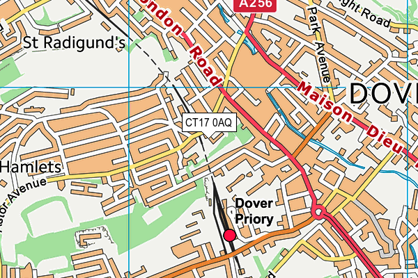 CT17 0AQ map - OS VectorMap District (Ordnance Survey) CT17 0AQ map - OS VectorMap District (Ordnance Survey)