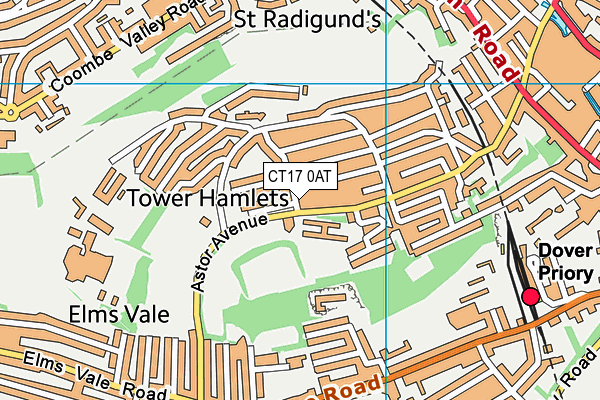 CT17 0AT map - OS VectorMap District (Ordnance Survey) CT17 0AT map - OS VectorMap District (Ordnance Survey)