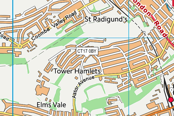 CT17 0BY map - OS VectorMap District (Ordnance Survey) CT17 0BY map - OS VectorMap District (Ordnance Survey)