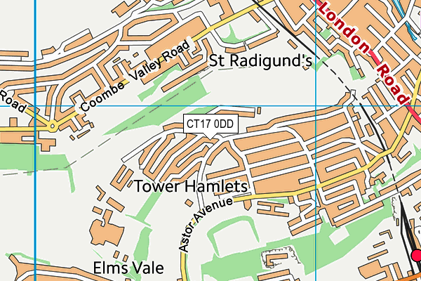 CT17 0DD map - OS VectorMap District (Ordnance Survey) CT17 0DD map - OS VectorMap District (Ordnance Survey)