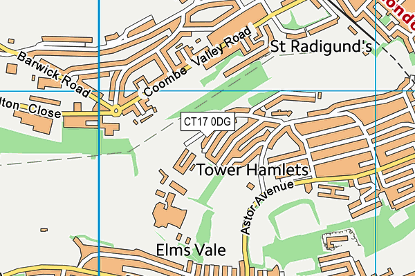 CT17 0DG map - OS VectorMap District (Ordnance Survey) CT17 0DG map - OS VectorMap District (Ordnance Survey)