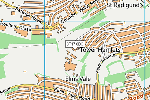 CT17 0DQ map - OS VectorMap District (Ordnance Survey) CT17 0DQ map - OS VectorMap District (Ordnance Survey)