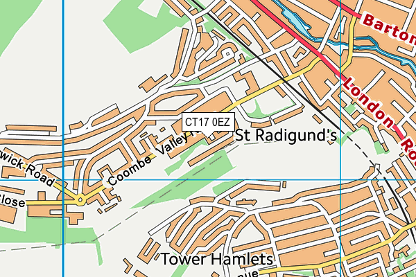 CT17 0EZ map - OS VectorMap District (Ordnance Survey) CT17 0EZ map - OS VectorMap District (Ordnance Survey)