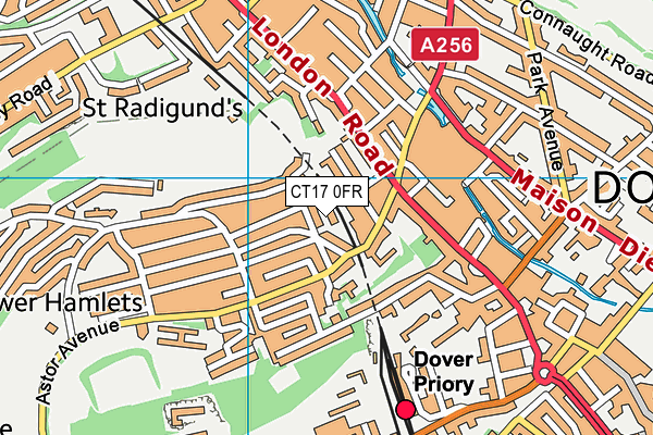 CT17 0FR map - OS VectorMap District (Ordnance Survey) CT17 0FR map - OS VectorMap District (Ordnance Survey)