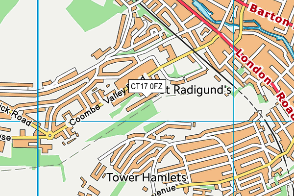 CT17 0FZ map - OS VectorMap District (Ordnance Survey) CT17 0FZ map - OS VectorMap District (Ordnance Survey)