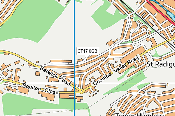 CT17 0GB map - OS VectorMap District (Ordnance Survey) CT17 0GB map - OS VectorMap District (Ordnance Survey)
