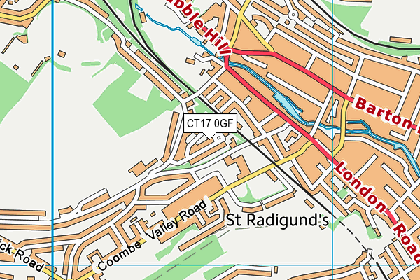 CT17 0GF map - OS VectorMap District (Ordnance Survey) CT17 0GF map - OS VectorMap District (Ordnance Survey)
