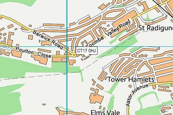 CT17 0HJ map - OS VectorMap District (Ordnance Survey) CT17 0HJ map - OS VectorMap District (Ordnance Survey)