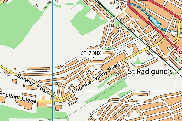 CT17 0HX map - OS VectorMap District (Ordnance Survey) CT17 0HX map - OS VectorMap District (Ordnance Survey)