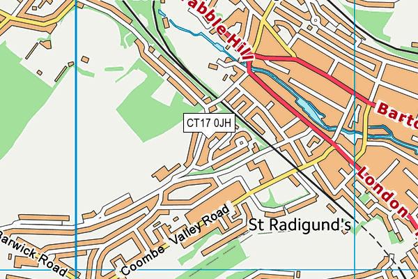 CT17 0JH map - OS VectorMap District (Ordnance Survey) CT17 0JH map - OS VectorMap District (Ordnance Survey)