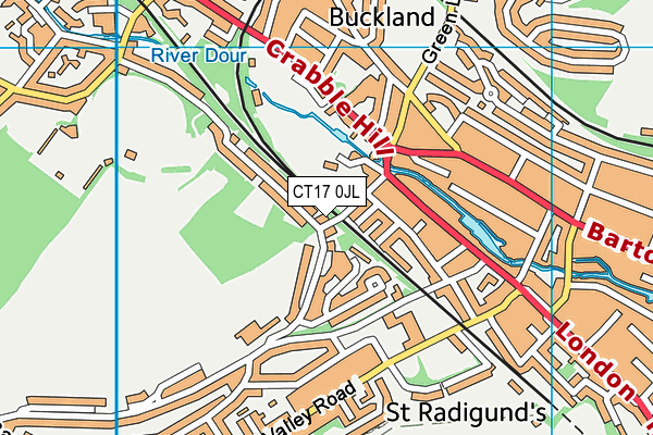 CT17 0JL map - OS VectorMap District (Ordnance Survey) CT17 0JL map - OS VectorMap District (Ordnance Survey)