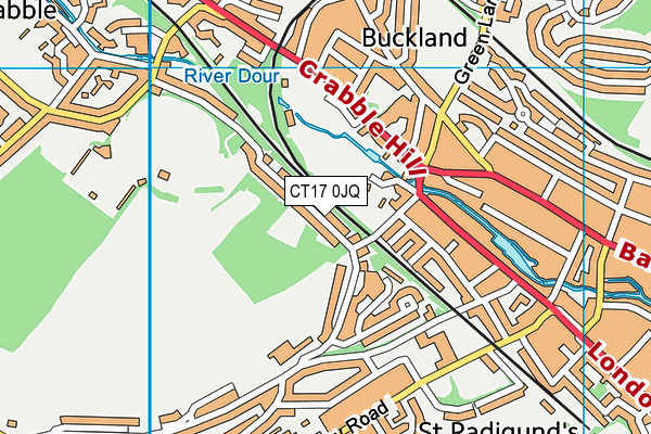 CT17 0JQ map - OS VectorMap District (Ordnance Survey) CT17 0JQ map - OS VectorMap District (Ordnance Survey)