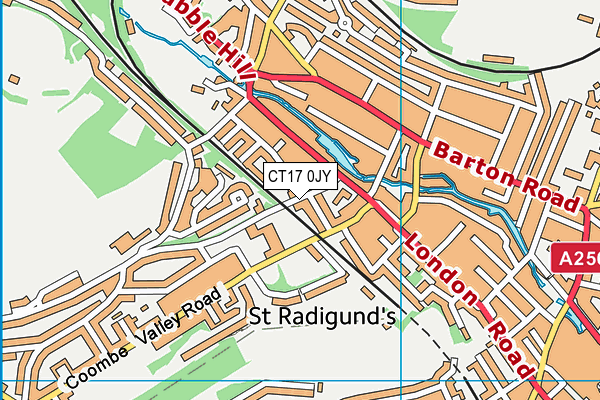 CT17 0JY map - OS VectorMap District (Ordnance Survey) CT17 0JY map - OS VectorMap District (Ordnance Survey)