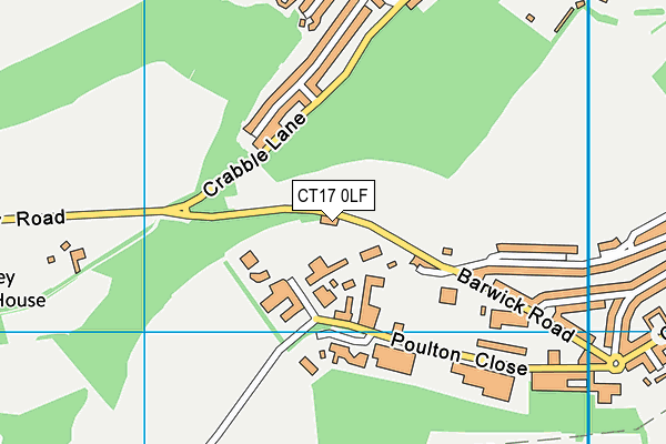 CT17 0LF map - OS VectorMap District (Ordnance Survey) CT17 0LF map - OS VectorMap District (Ordnance Survey)