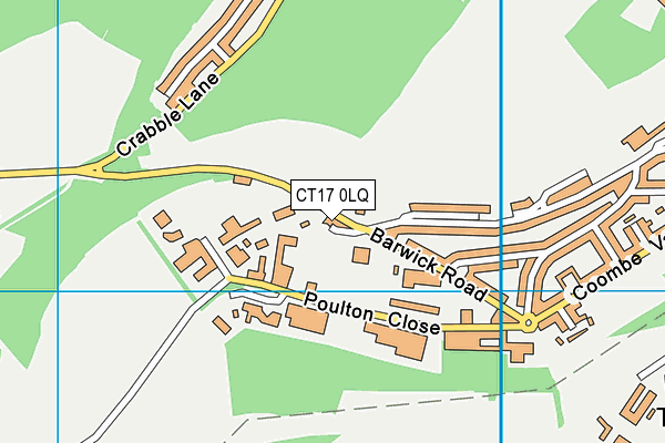 CT17 0LQ map - OS VectorMap District (Ordnance Survey) CT17 0LQ map - OS VectorMap District (Ordnance Survey)