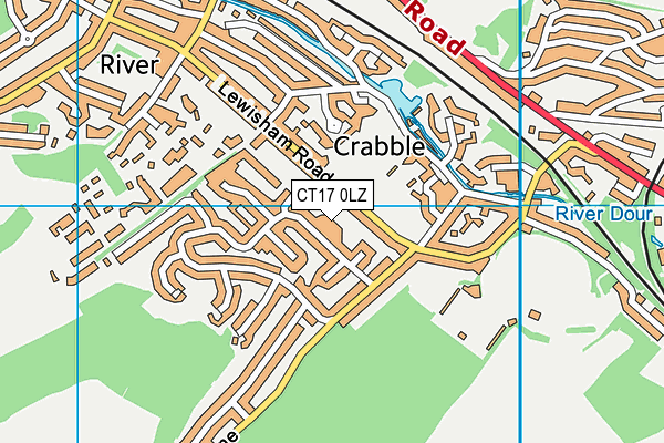 CT17 0LZ map - OS VectorMap District (Ordnance Survey) CT17 0LZ map - OS VectorMap District (Ordnance Survey)