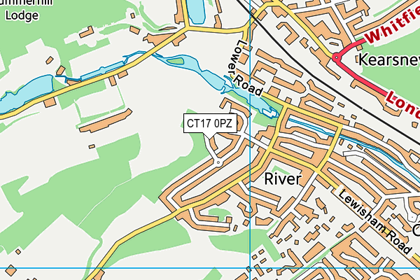 CT17 0PZ map - OS VectorMap District (Ordnance Survey) CT17 0PZ map - OS VectorMap District (Ordnance Survey)