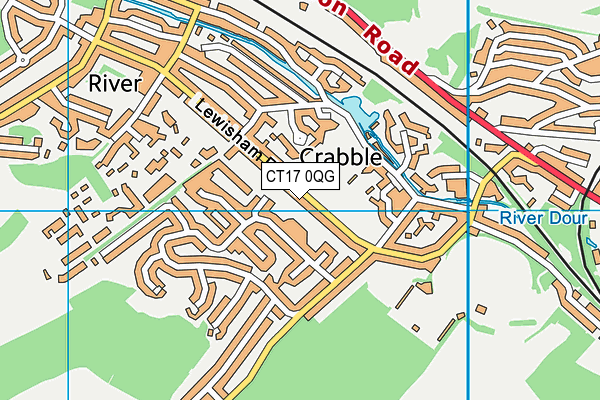 CT17 0QG map - OS VectorMap District (Ordnance Survey) CT17 0QG map - OS VectorMap District (Ordnance Survey)