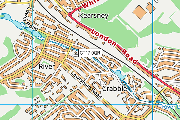 CT17 0QR map - OS VectorMap District (Ordnance Survey) CT17 0QR map - OS VectorMap District (Ordnance Survey)