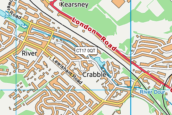 CT17 0QT map - OS VectorMap District (Ordnance Survey) CT17 0QT map - OS VectorMap District (Ordnance Survey)