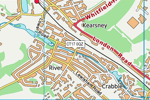 CT17 0QZ map - OS VectorMap District (Ordnance Survey)