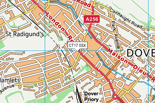 CT17 0SX map - OS VectorMap District (Ordnance Survey) CT17 0SX map - OS VectorMap District (Ordnance Survey)