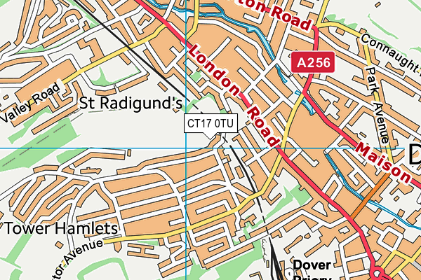 CT17 0TU map - OS VectorMap District (Ordnance Survey) CT17 0TU map - OS VectorMap District (Ordnance Survey)