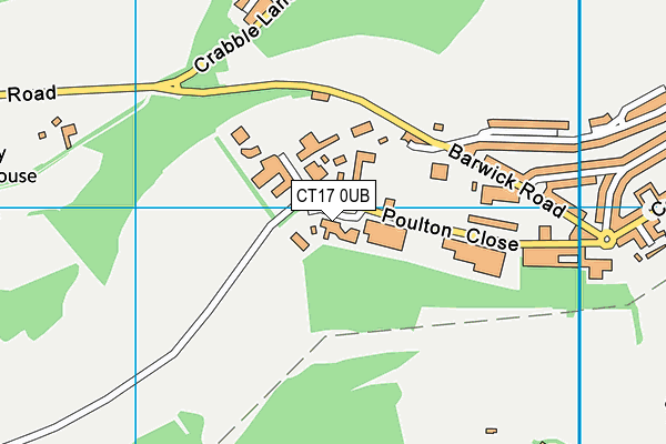 CT17 0UB map - OS VectorMap District (Ordnance Survey) CT17 0UB map - OS VectorMap District (Ordnance Survey)