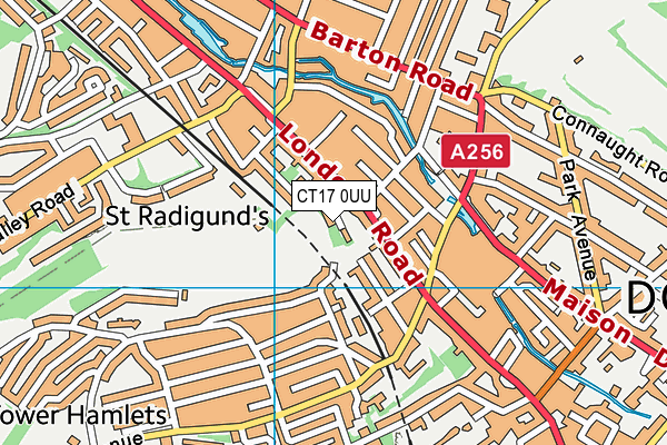 CT17 0UU map - OS VectorMap District (Ordnance Survey) CT17 0UU map - OS VectorMap District (Ordnance Survey)