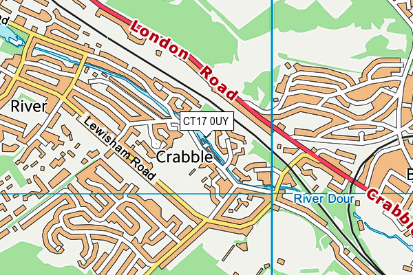 CT17 0UY map - OS VectorMap District (Ordnance Survey) CT17 0UY map - OS VectorMap District (Ordnance Survey)