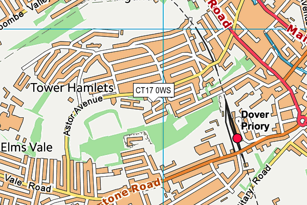 CT17 0WS map - OS VectorMap District (Ordnance Survey) CT17 0WS map - OS VectorMap District (Ordnance Survey)