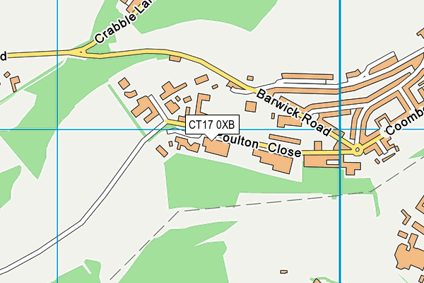 CT17 0XB map - OS VectorMap District (Ordnance Survey) CT17 0XB map - OS VectorMap District (Ordnance Survey)