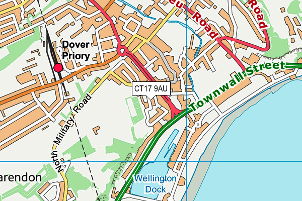 CT17 9AU map - OS VectorMap District (Ordnance Survey) CT17 9AU map - OS VectorMap District (Ordnance Survey)