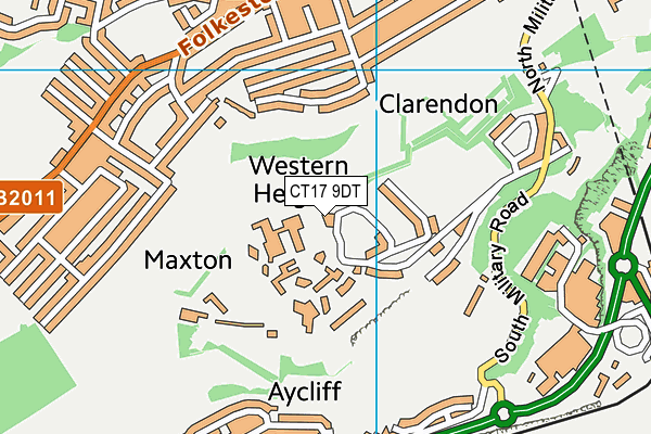 CT17 9DT map - OS VectorMap District (Ordnance Survey) CT17 9DT map - OS VectorMap District (Ordnance Survey)
