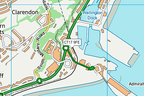CT17 9FE map - OS VectorMap District (Ordnance Survey) CT17 9FE map - OS VectorMap District (Ordnance Survey)