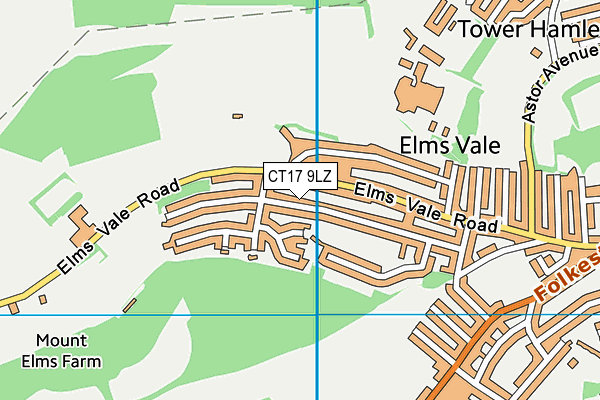 CT17 9LZ map - OS VectorMap District (Ordnance Survey) CT17 9LZ map - OS VectorMap District (Ordnance Survey)