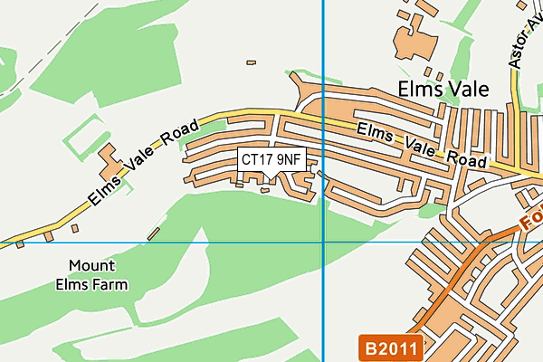 CT17 9NF map - OS VectorMap District (Ordnance Survey) CT17 9NF map - OS VectorMap District (Ordnance Survey)