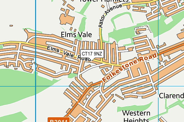 CT17 9NZ map - OS VectorMap District (Ordnance Survey) CT17 9NZ map - OS VectorMap District (Ordnance Survey)