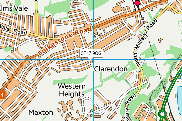 CT17 9QG map - OS VectorMap District (Ordnance Survey) CT17 9QG map - OS VectorMap District (Ordnance Survey)