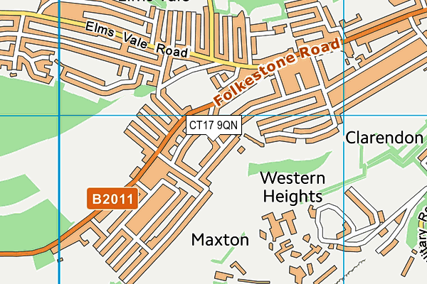 CT17 9QN map - OS VectorMap District (Ordnance Survey) CT17 9QN map - OS VectorMap District (Ordnance Survey)