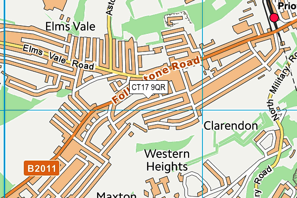 CT17 9QR map - OS VectorMap District (Ordnance Survey) CT17 9QR map - OS VectorMap District (Ordnance Survey)