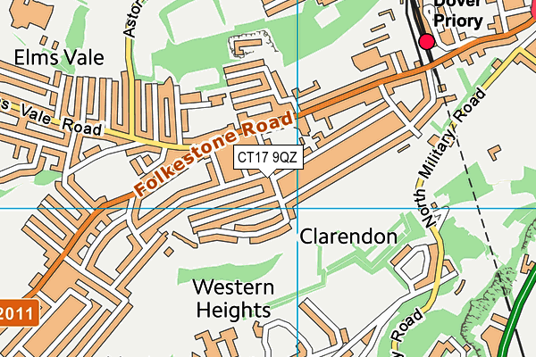 CT17 9QZ map - OS VectorMap District (Ordnance Survey) CT17 9QZ map - OS VectorMap District (Ordnance Survey)