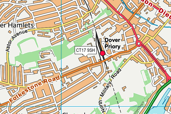 CT17 9SH map - OS VectorMap District (Ordnance Survey) CT17 9SH map - OS VectorMap District (Ordnance Survey)